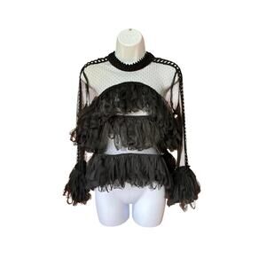 Sheer ruffled top